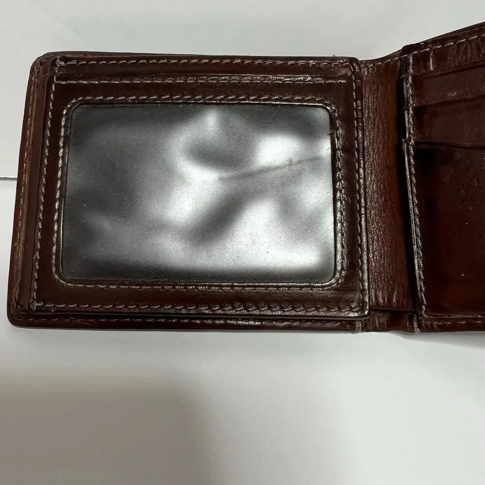 Fossil Dark Brown Leather Tri Fold Wallet for Men - Picture 4 of 7